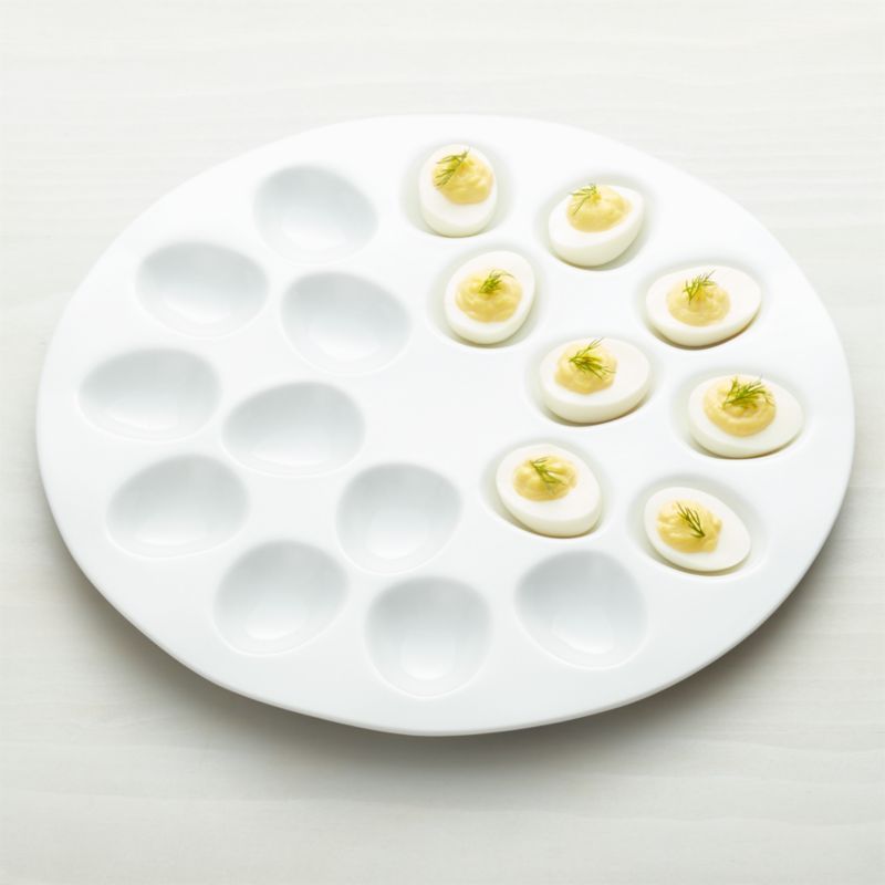 White Deviled Egg Tray + Reviews | Crate and Barrel | Crate & Barrel