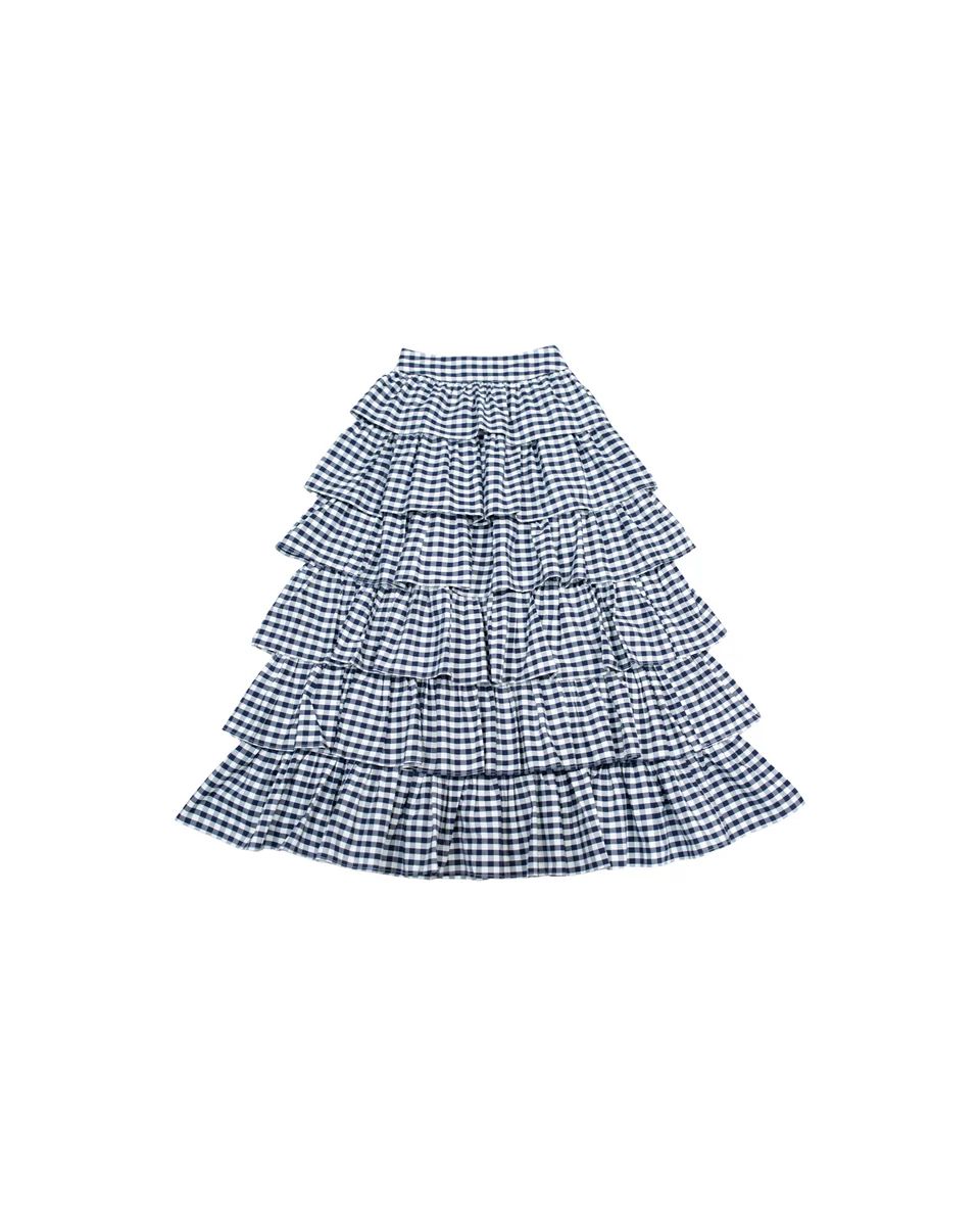 Dorothy skirt in midnight navy gingham | Elizabeth Wilson Designs
