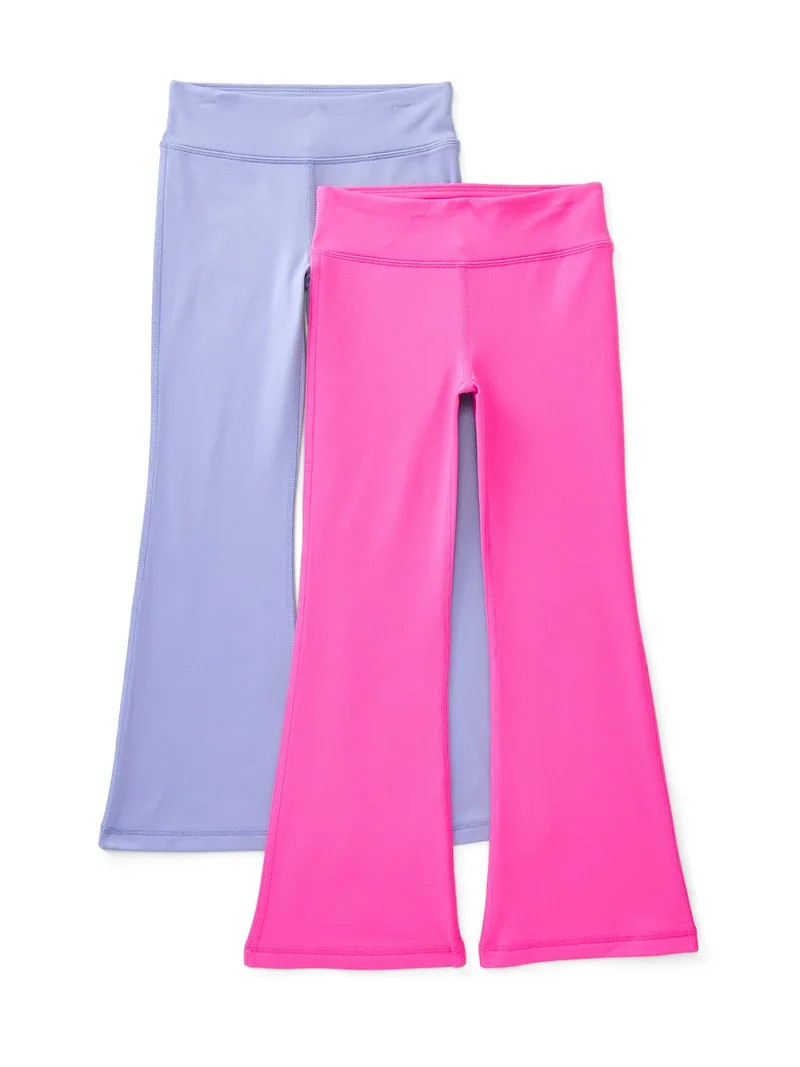 Athletic Works Girl's Active Cozy Flare Leggings, 2-Pack, Sizes 4-18 & Plus | Walmart (US)