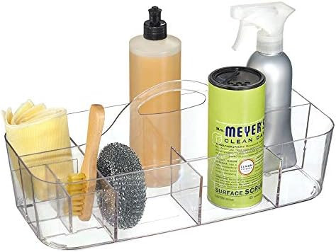 mDesign Plastic Portable Storage Organizer Caddy Tote, Divided Bin, Handle for Bathroom, Kitchen ... | Amazon (US)