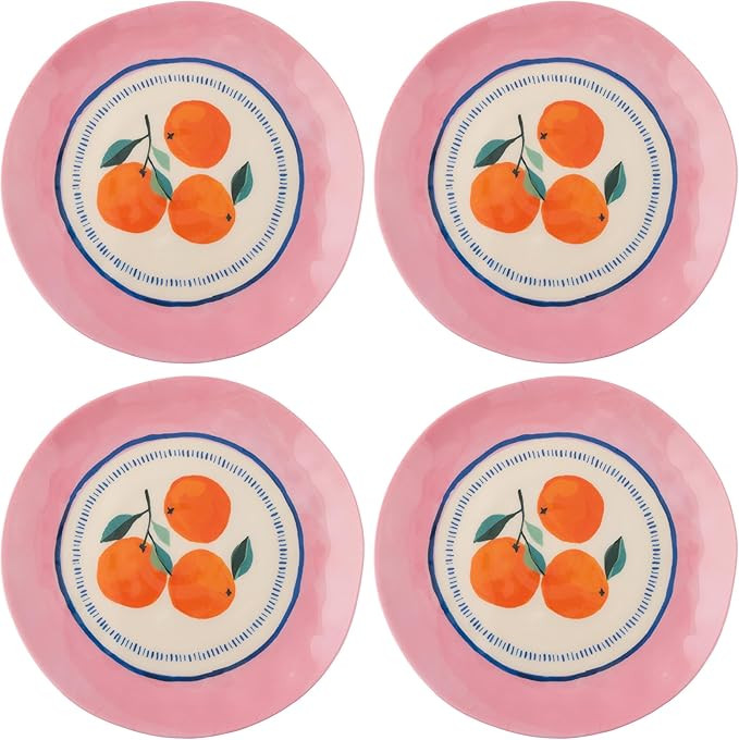 Karma, 8.75 inches Melamine Salad Plates Set of 4, Reusable Dishwasher Safe Plates for Outdoor an... | Amazon (US)