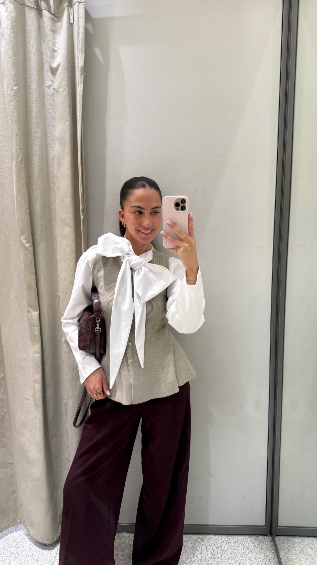 Elevated workwear - corporate - chic outfit - peplum knit - bow tshirt - burgundy trousers - chic smart - smart casual 

#LTKstyletip #LTKFashionMonth #LTKworkwear