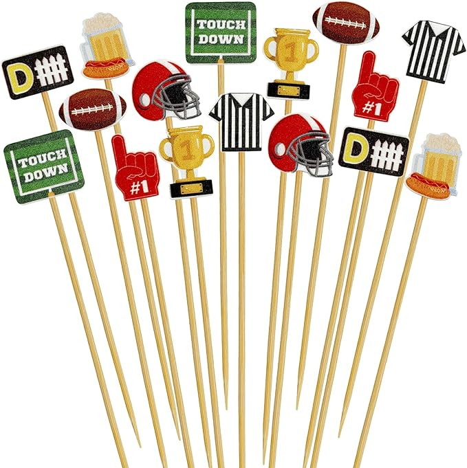 200PCS Football Wooden Cocktail Picks – Sports Game Day Appetizer Fruits Sticks Toothpicks Cupc... | Amazon (US)