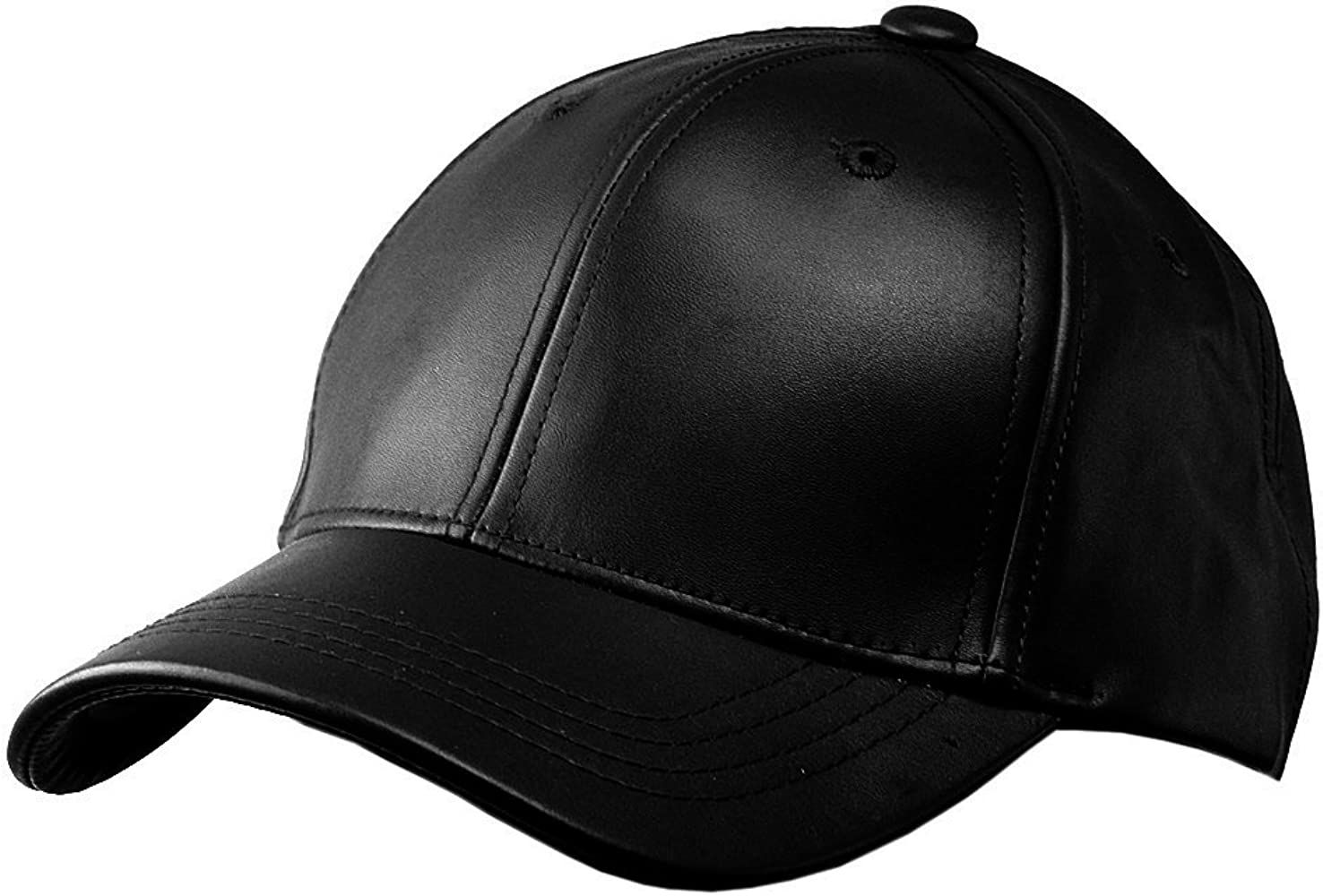 NYFASHION101 Unisex Adjustable PU Leather Precurved Bill Baseball Cap Hat | Amazon (US)