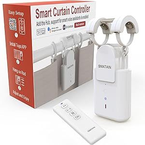 SMATAIN Automatic Curtain Opener Robot - Smart Curtains Home Device with Remote Control, Timer Sw... | Amazon (US)