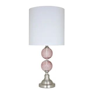 Silver Orchid Armstrong 22-inch Cameo Rose Glass Table Lamp | Bed Bath & Beyond