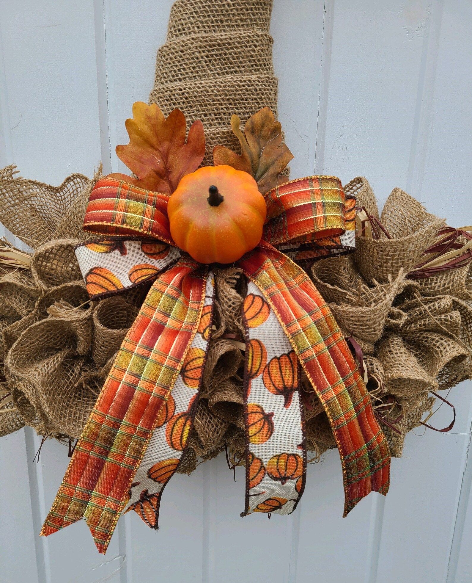 Scarecrow Hat Door Hanger With Pumpkin Accent  Autumn Decor - Etsy | Etsy (US)