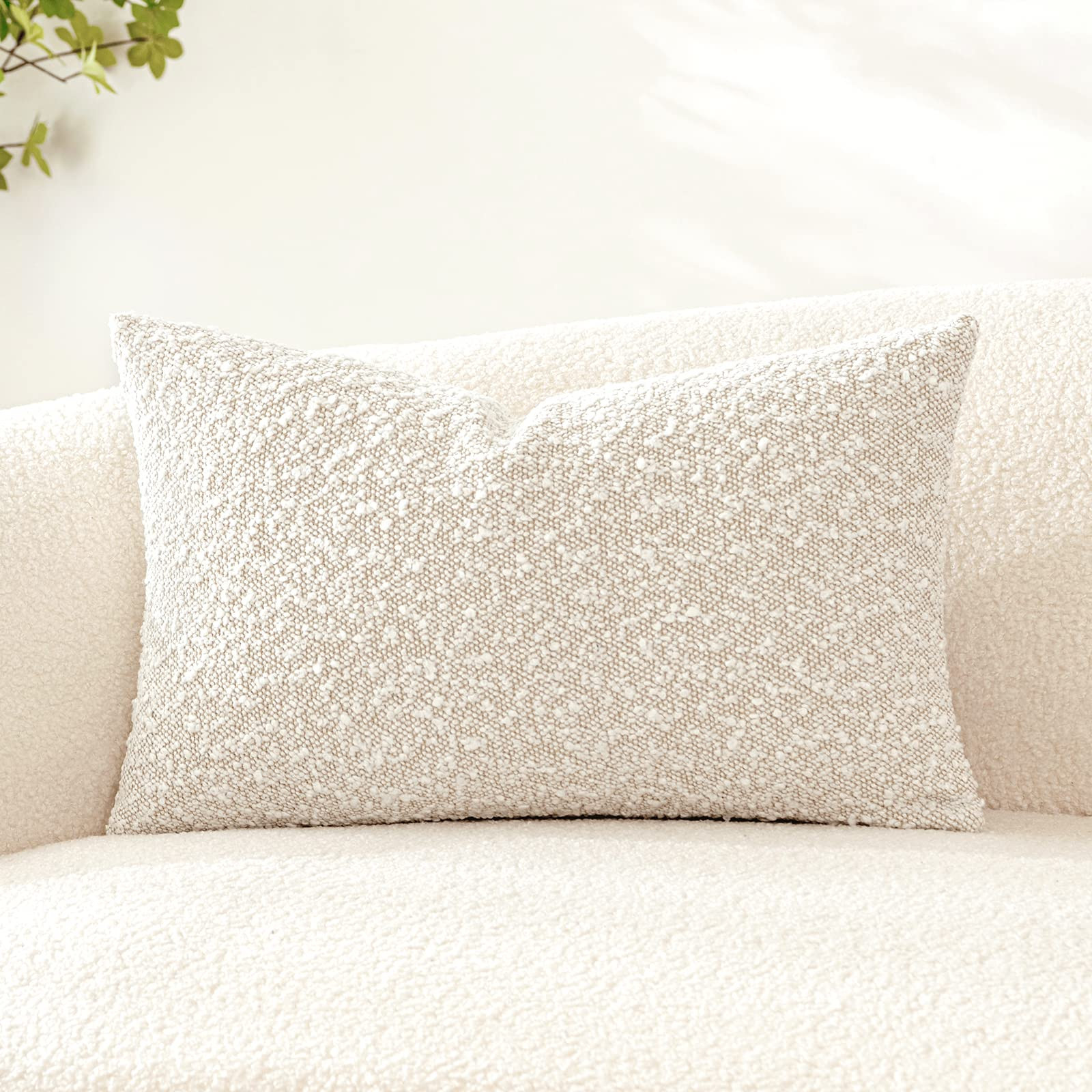 Woaboy Pack of 1 Decorative Throw Pillow Cover Pillowcase Textured Boucle Square Sofa Couch Pillo... | Amazon (US)