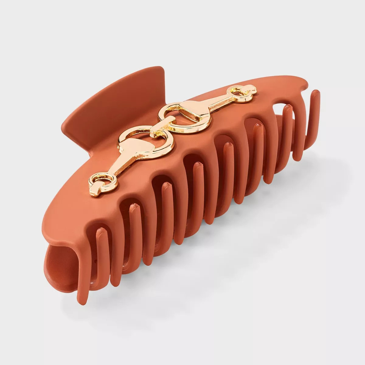 Chain Link Detailed Hair Claw Clip - A New Day™ Brown/Gold | Target