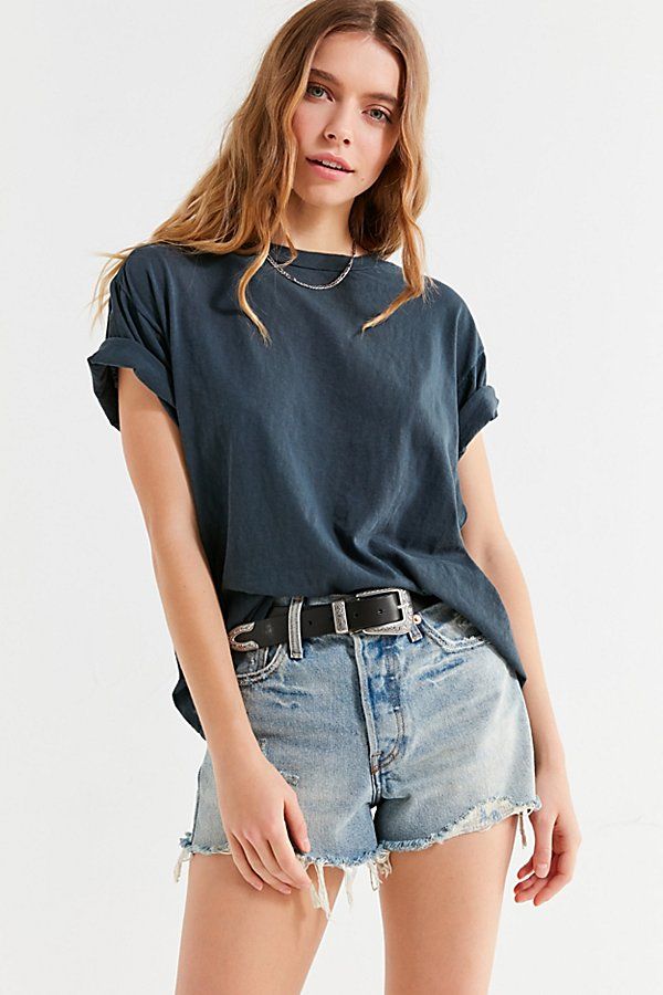 Vintage Washed Overdyed Boyfriend Tee - Black S at Urban Outfitters | Urban Outfitters (US and RoW)
