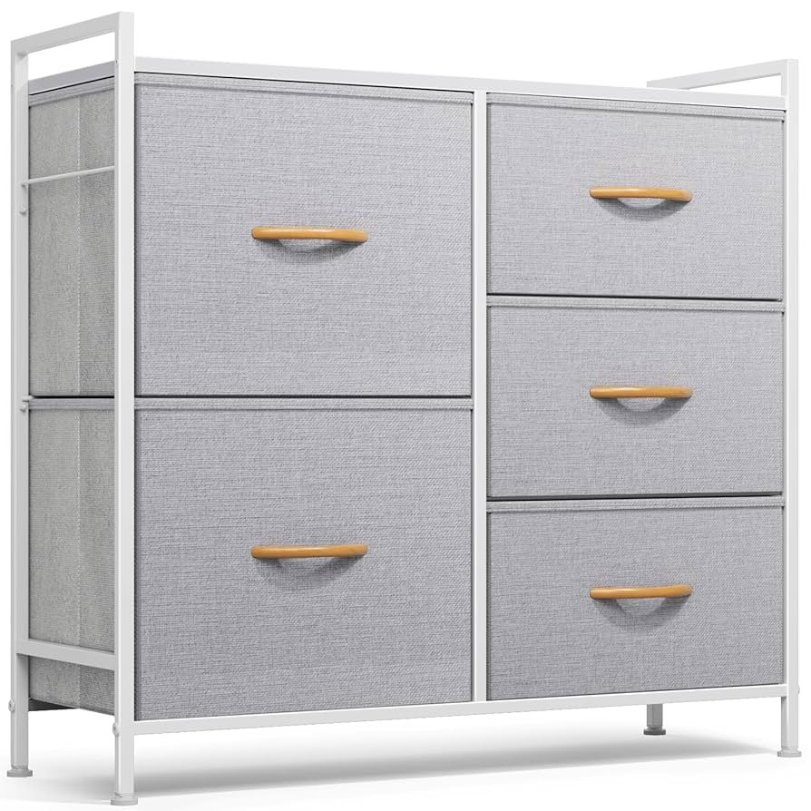 ROMOON Dresser for Bedroom, Storage and Organizers for Closet with 5 Drawers, Small Fabric Dresse... | Amazon (US)