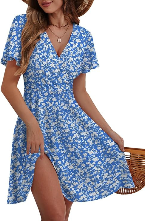 MixShe Sundresses for Women 2025 Floral Summer Elegant Beach Classy Fashion Casual Outfit Plus Si... | Amazon (US)