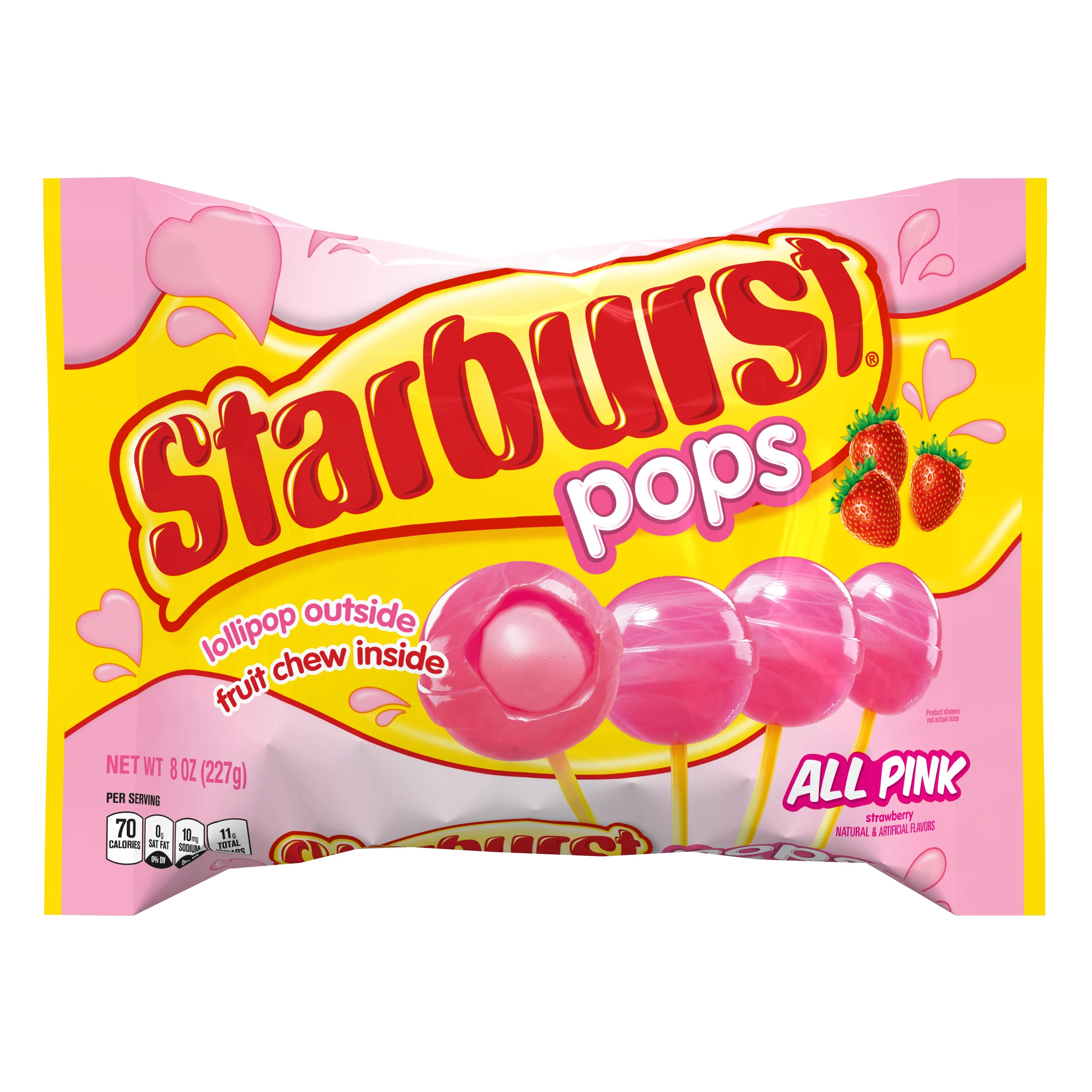 Starburst Pops All Pinks Strawberry Valentine's Day Allergen-Free Lollipops Candy 8oz. Lay Down B... | Walmart (US)