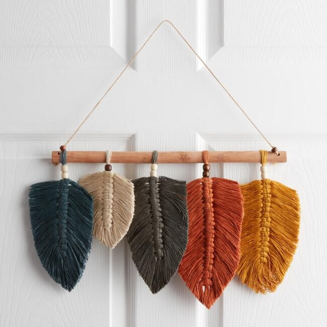Wood And Fabric Fall Leaf Wall Decor | World Market