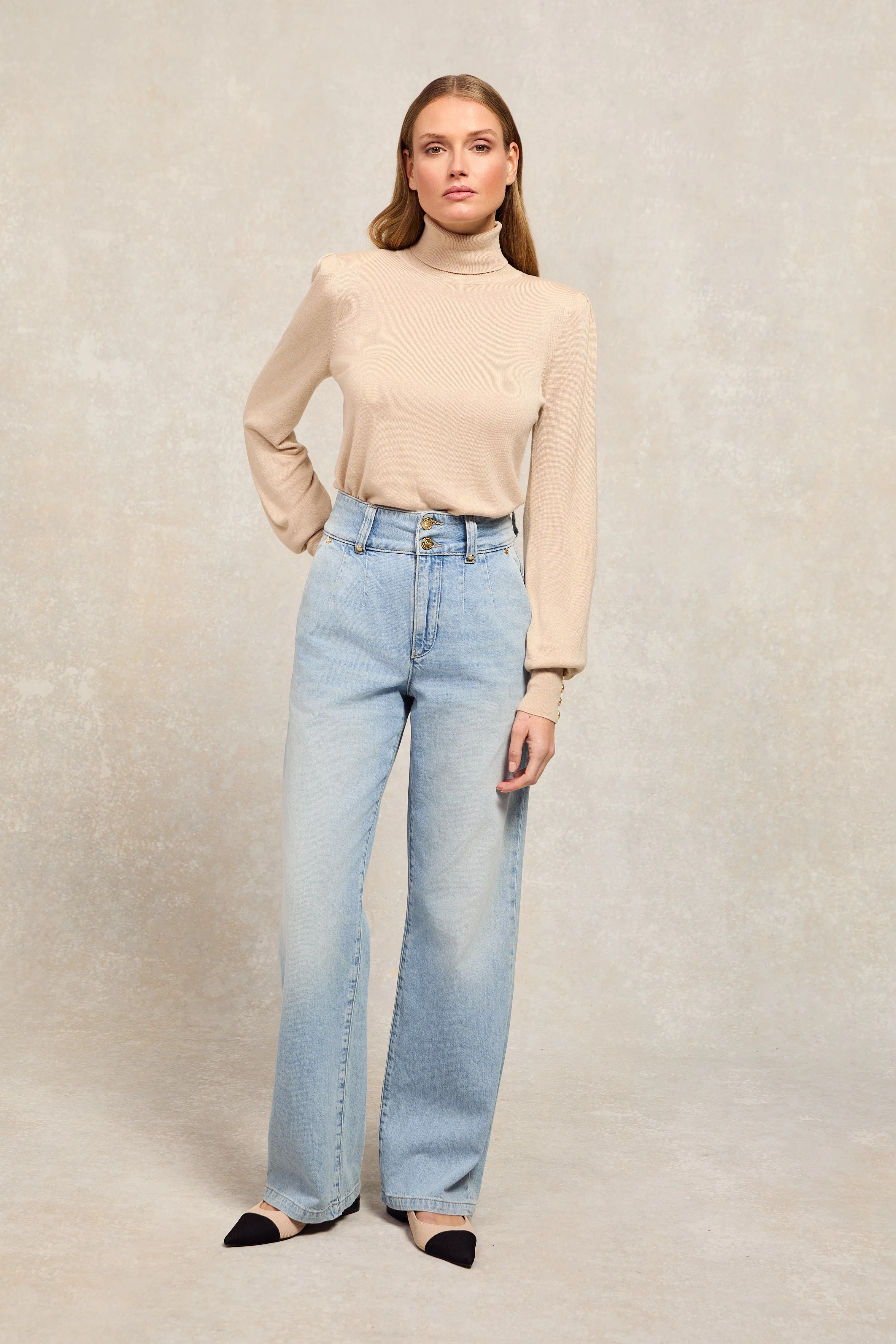 Tailored Wide Leg Jean (Vintage Indigo) | Holland Cooper