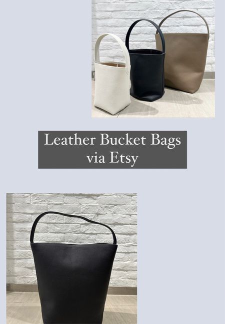 Leather bucket bags via Etsy for under $200! 

#LTKitbag