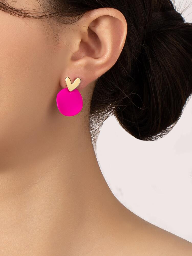 Heart & Round Drop Earrings
       
              
              $1.50        
    (500+)
       ... | SHEIN