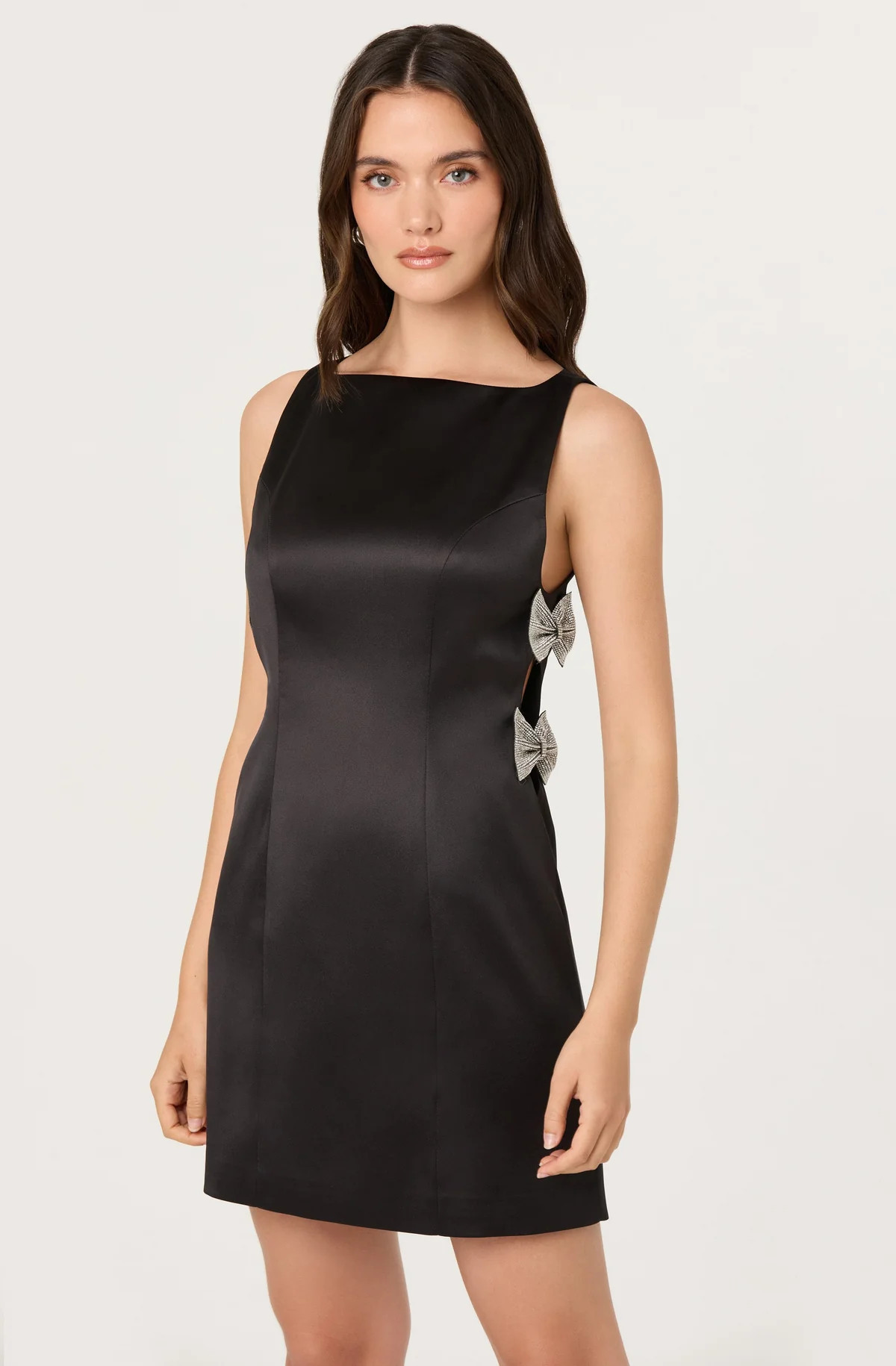 Kinsey Satin Bow Mini Dress - Black / XS | ASTR The Label (US)