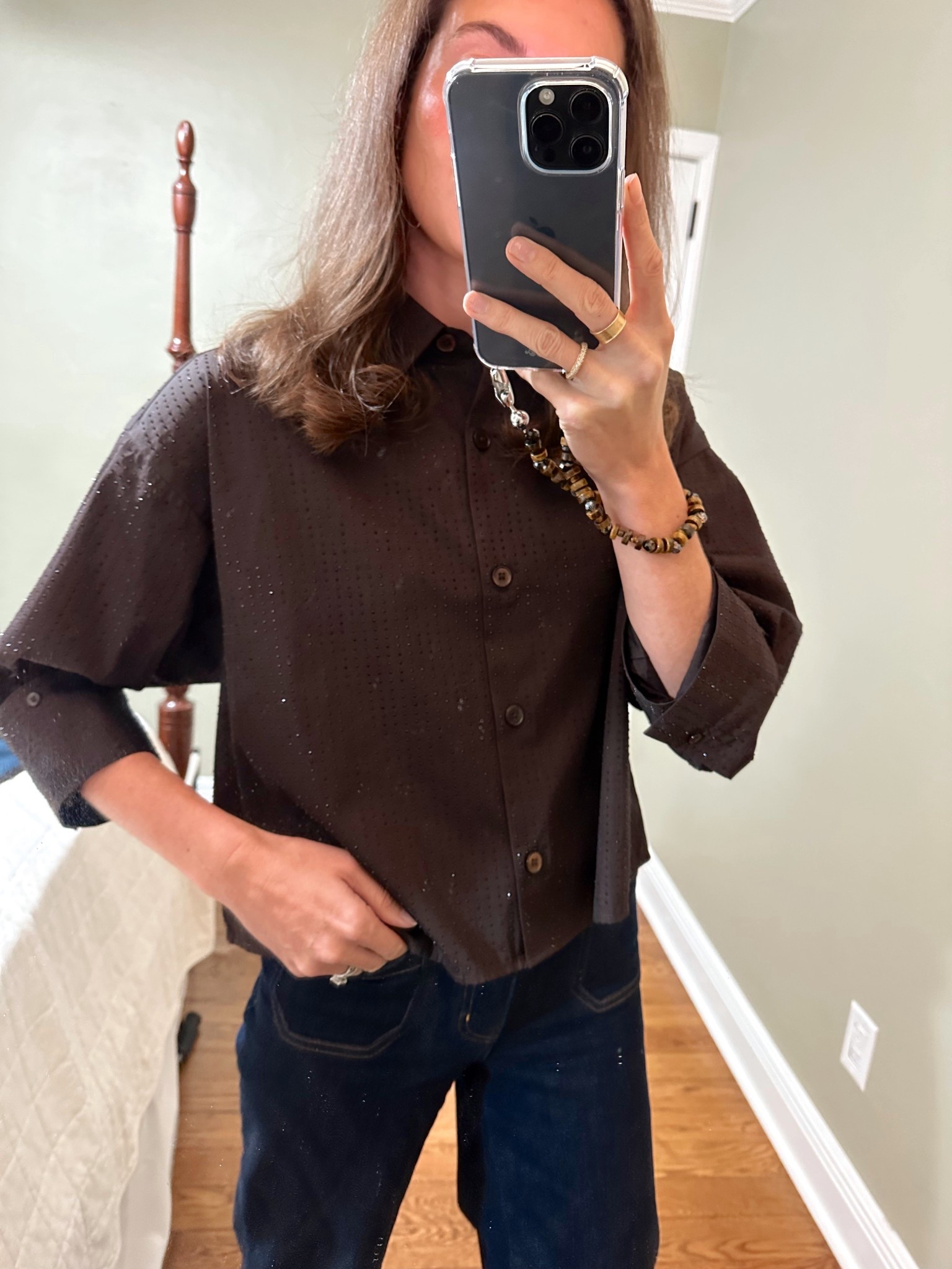 Espresso sparkled buttondown 