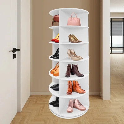 Rotating Shoe Rack, Free Standing Shoe Rack, Shoe Organizer | Wayfair Professional