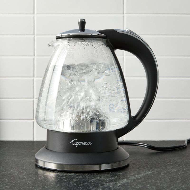 Capresso H2O Glass Electric Kettle + Reviews | Crate and Barrel | Crate & Barrel