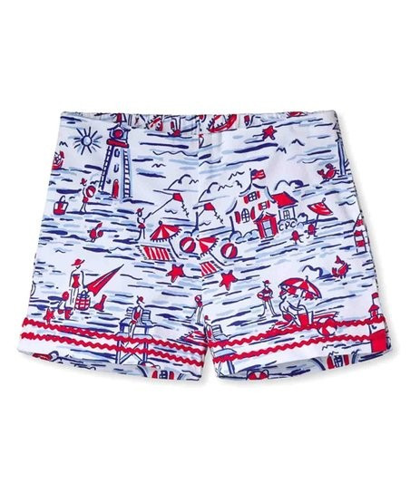 Blue & Red Nautical Harper Shorts - Toddler & Girls | Zulily