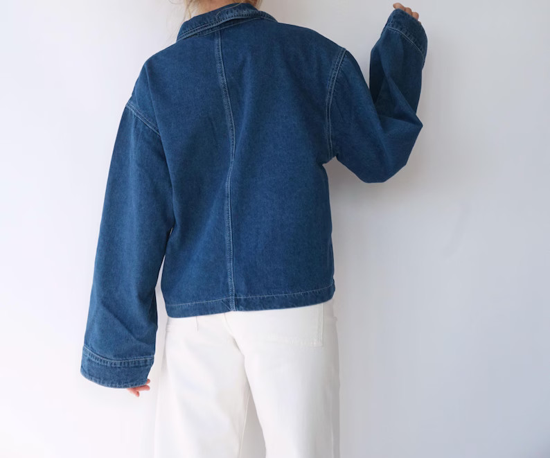 Vintage Medium Denim Lightweight Popover Tunic Shirt | Cotton Denim Layer Pullover | Artist Studi... | Etsy (US)