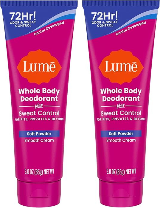 Lume Whole Body Deodorant Plus Sweat Control - Smooth Cream Tube - 72 Hour Odor And Sweat Control... | Amazon (US)