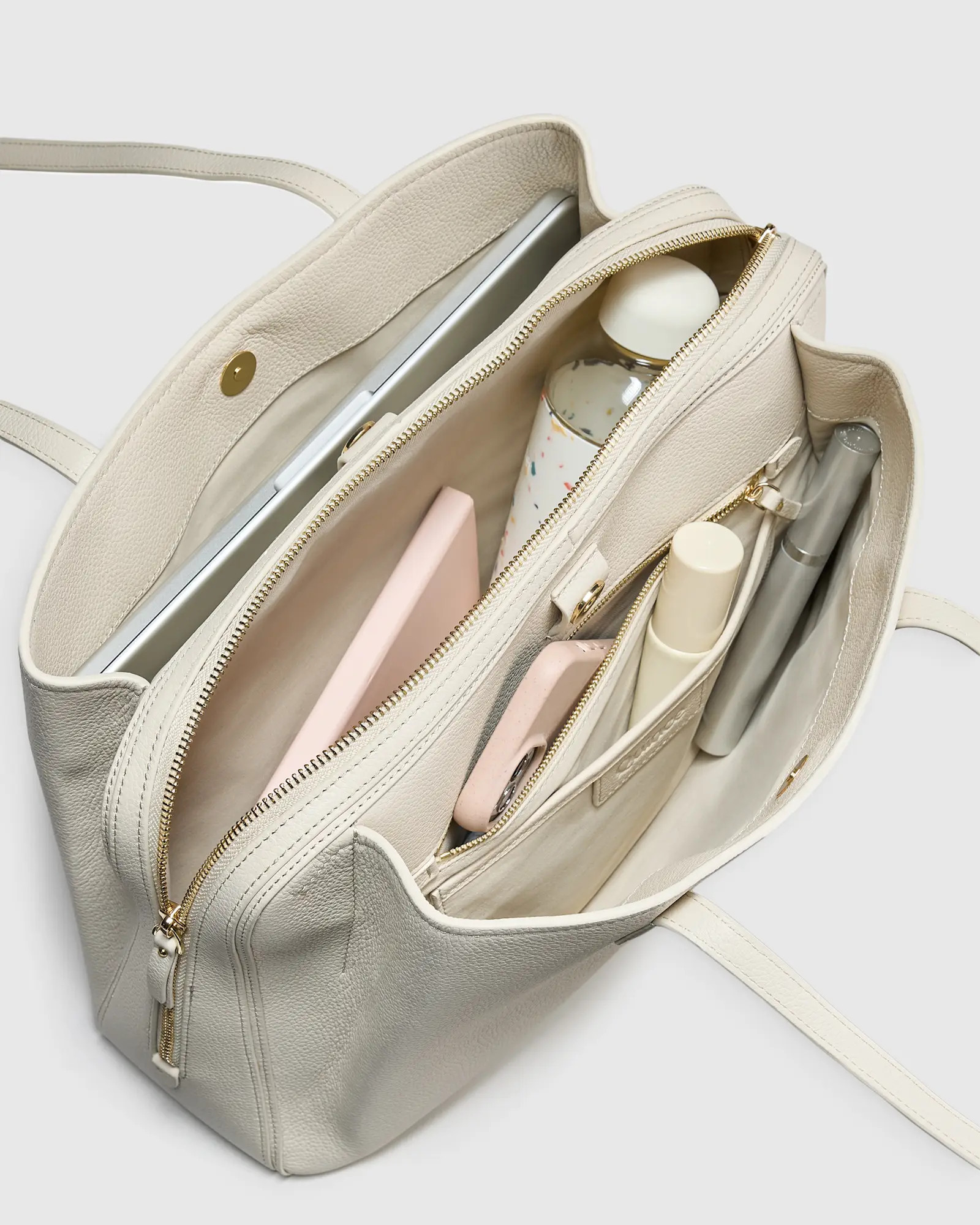 Italian Leather Triple Compartment Work Tote | Quince