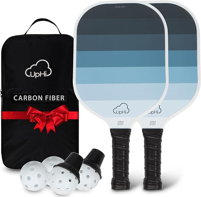 Pickleball Paddle Set of 2 - Carbon Fiber Pickleball Paddles with High Grit Textured Surface for ... | Amazon (US)