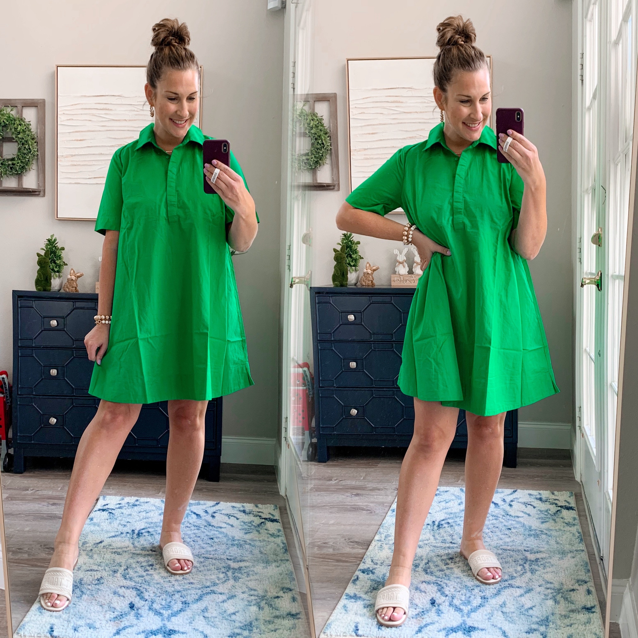 Mini shirt dress from Old Navy 

Wearing a medium but might need a small. I’m 5’5 for reference 

#LTKmidsize #LTKstyletip #LTKfindsunder50