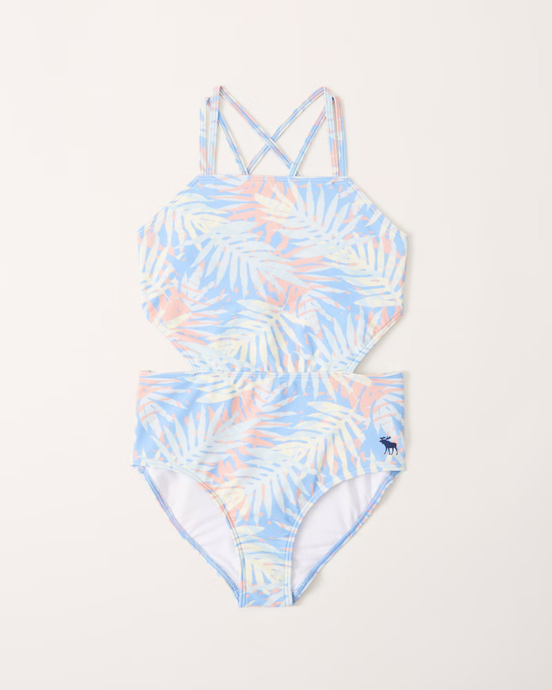 girls high-neck cutout one-piece swimsuit | girls new arrivals | Abercrombie.com | Abercrombie & Fitch (US)