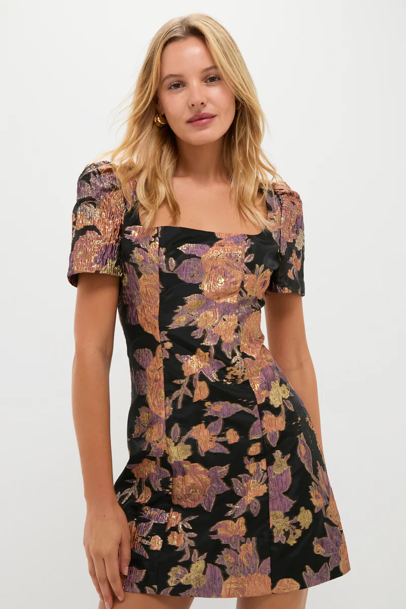 Black & Russet Jacquard Winthrop Mini Dress | Tuckernuck (US)