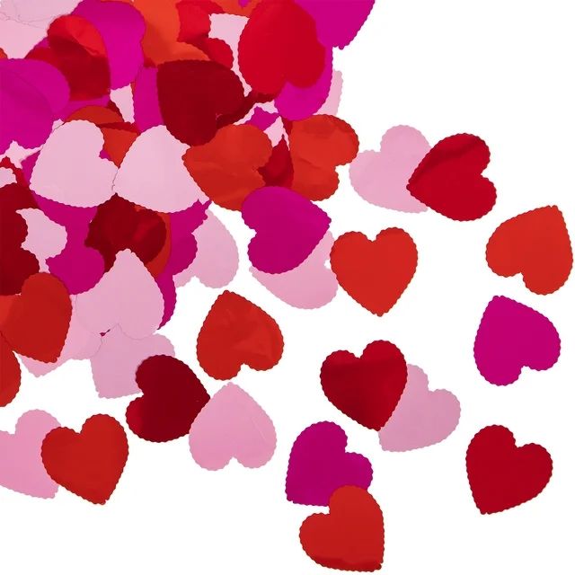 Heart Shaped Valentine's Day Foil Confetti, 5 Ounces, Party Decoration - Way to Celebrate | Walmart (US)