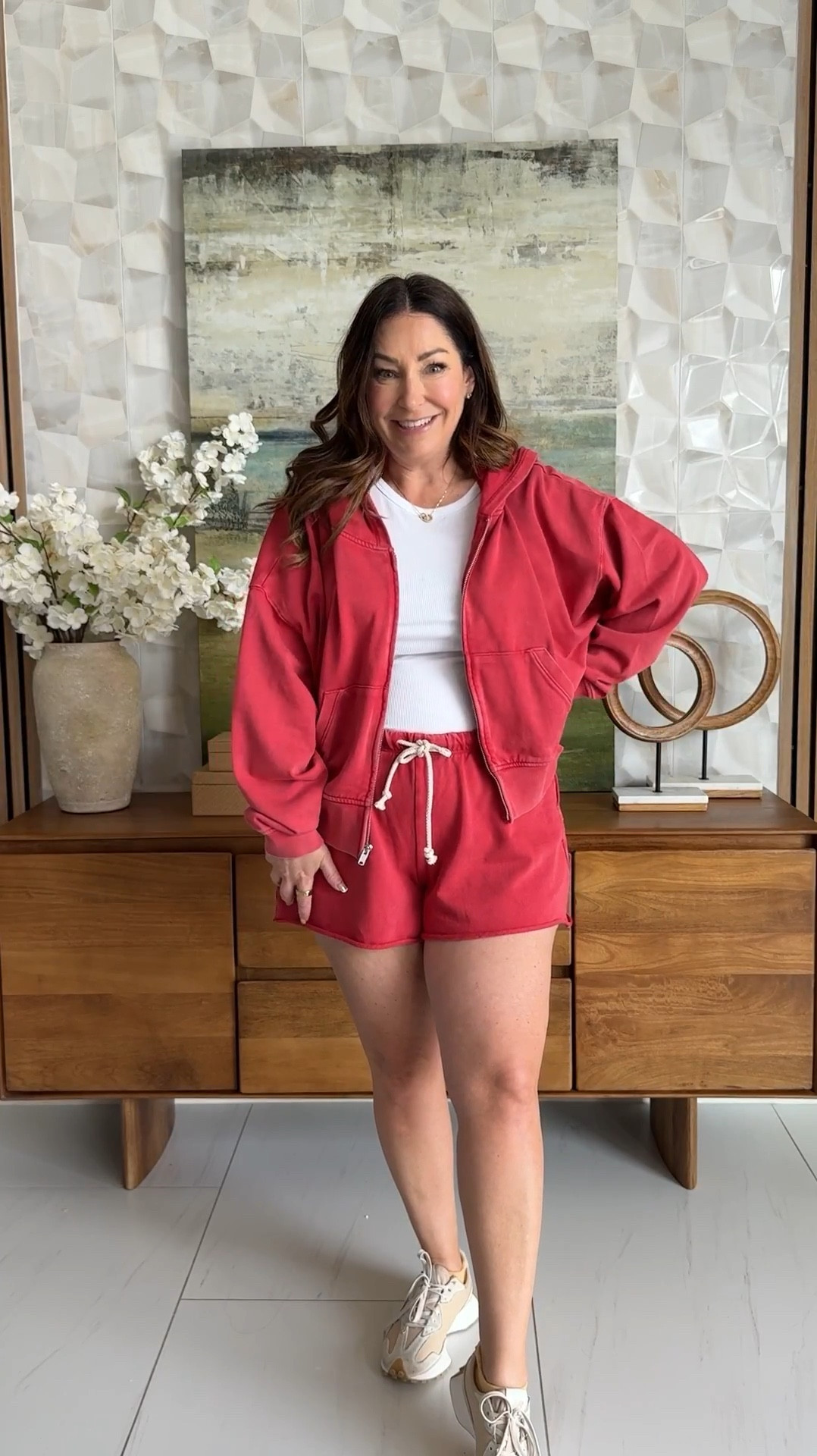 Gap Sweat 2 Piece Set | Jacket runs oversized wearing large, shorts tts, large but VERY short and kinda squeeze the waist 

 

#LTKSeasonal #LTKActive #LTKOver40