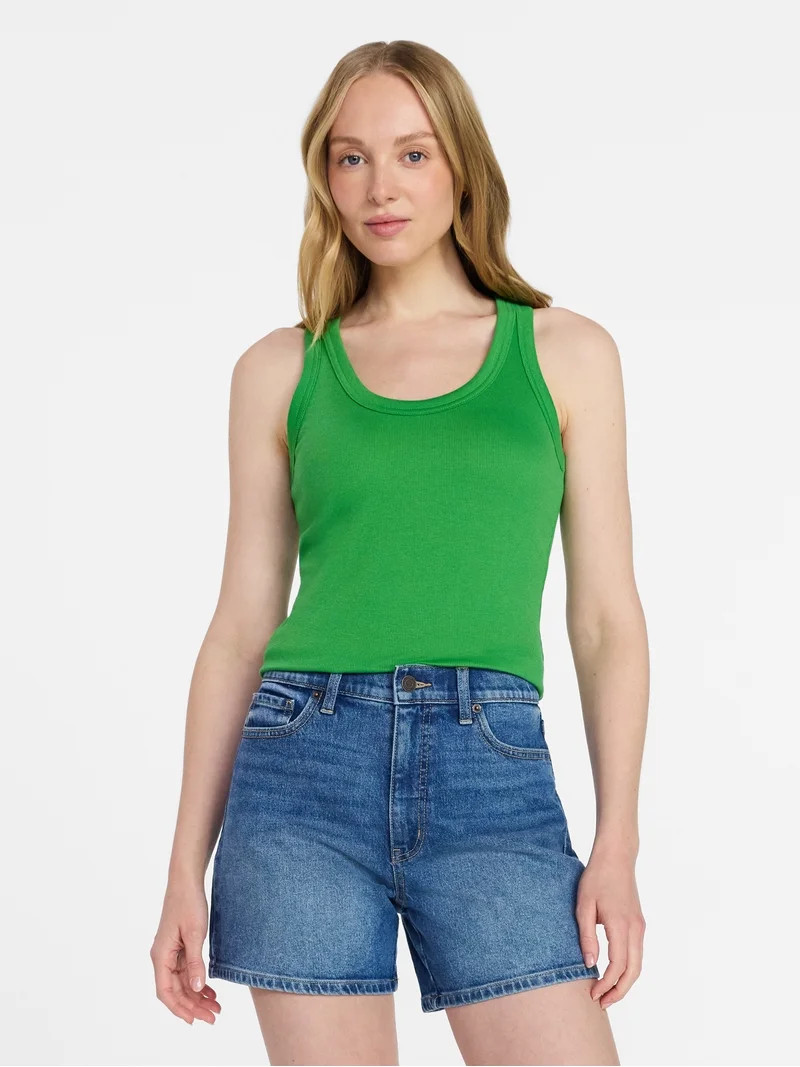 Time and Tru Women's Ribbed Tank Top, Sizes XS-XXXL - Walmart.com | Walmart (US)