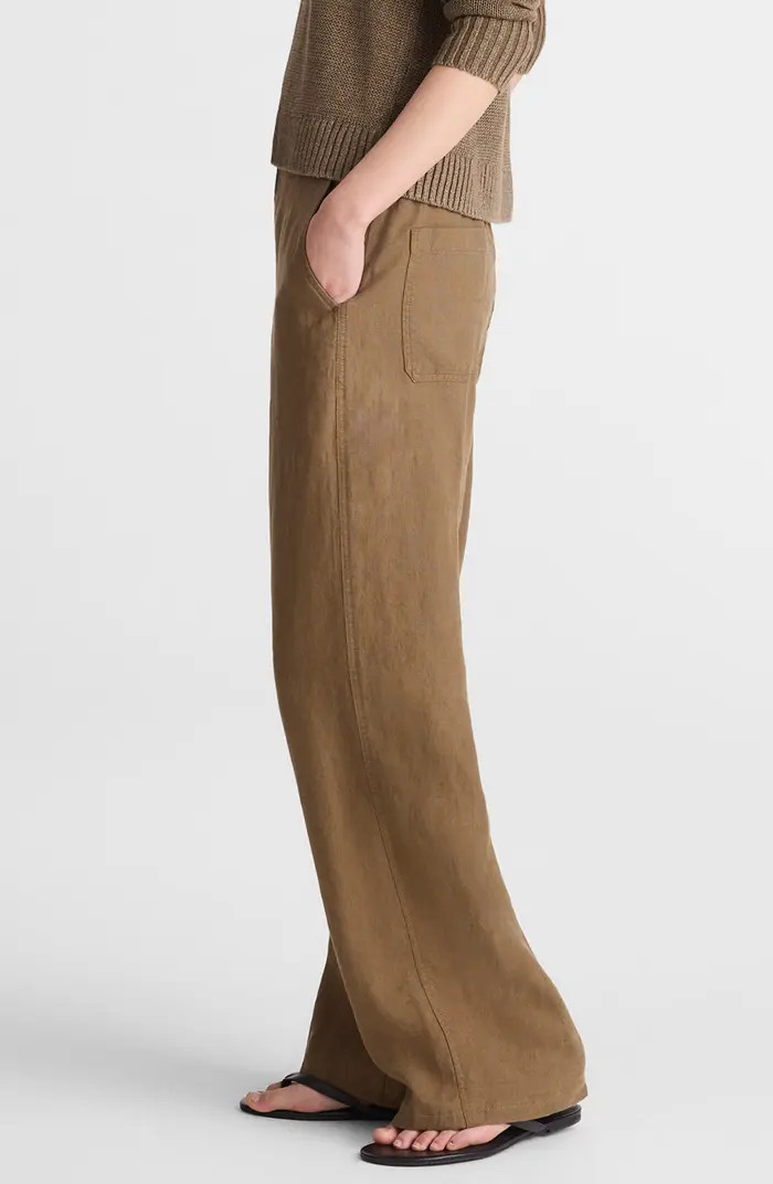 Zoe Relaxed Straight Leg Linen Pants | Nordstrom