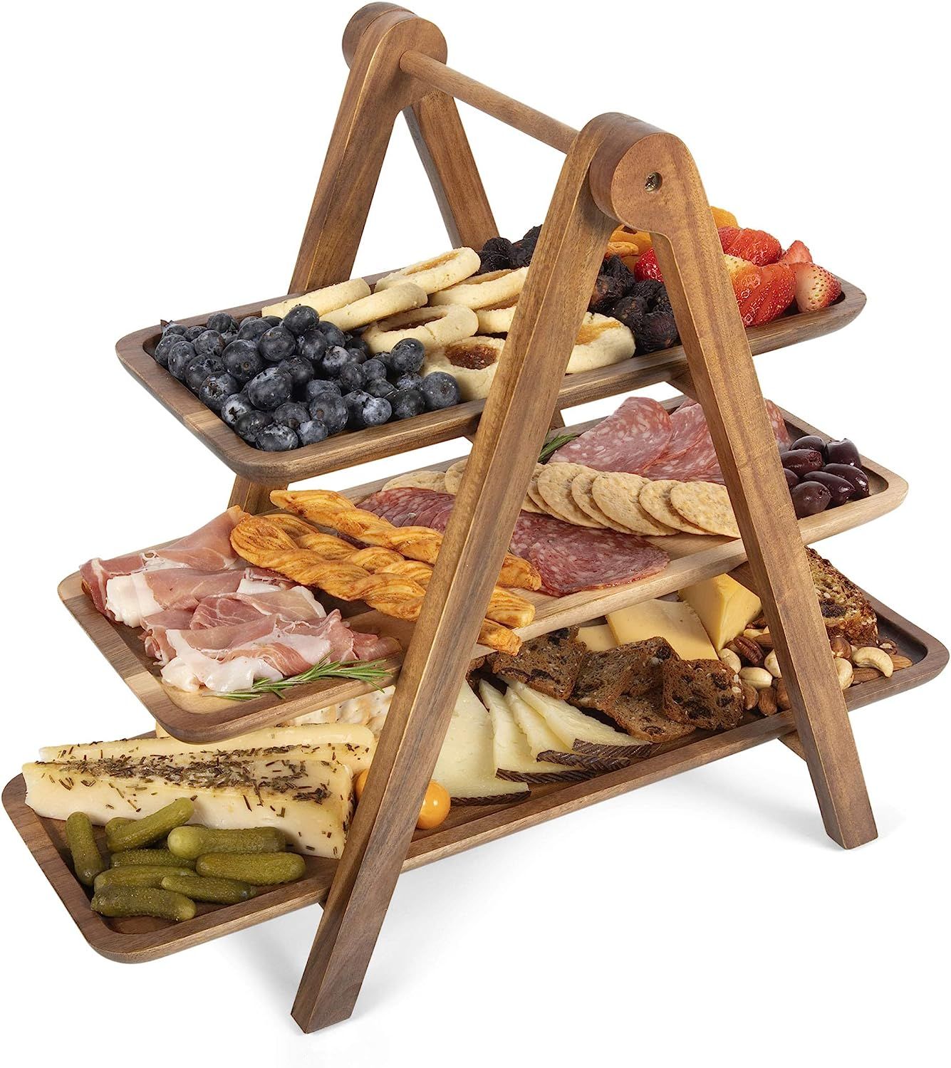 TOSCANA - a Picnic Time brand, 3 Tiered Serving Ladder - Charcuterie Boards - Wood Serving Platte... | Amazon (US)
