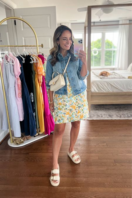Wearing today 

Dress: petite xs (dress is roomy through the body, you may want to size down if in between sizes) 
Jacket: petite xxs 
Shoes: tts 

#LTKSummerSales #LTKStyleTip