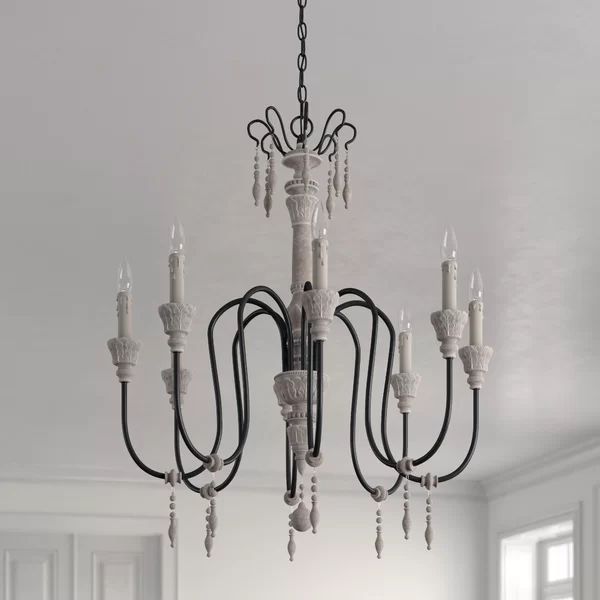 Ailsa 8 - Light Candle Style Classic Chandelier with Beaded Accents | Wayfair North America