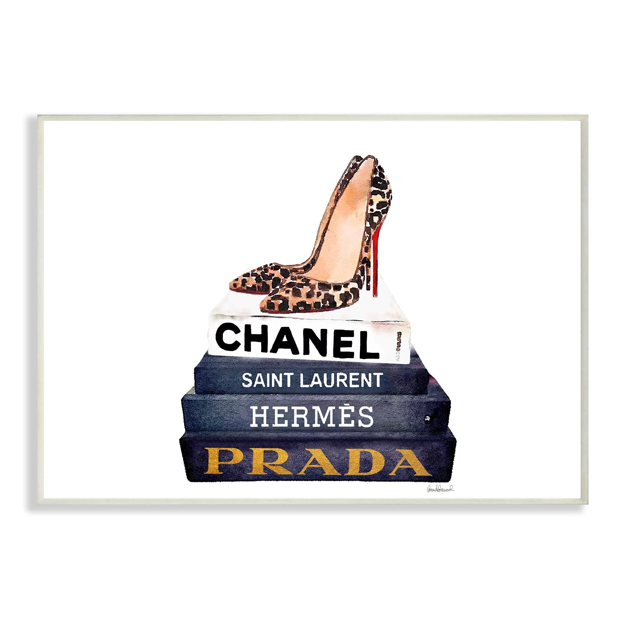 The Stupell Home Decor Collection Glam Fashion Book Set Leopard Pumps Heels Wall Plaque Art | Walmart (US)
