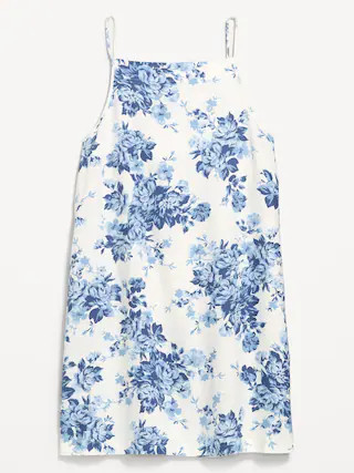 Linen-Blend Apron-Neck Mini Shift Dress | Old Navy (US)