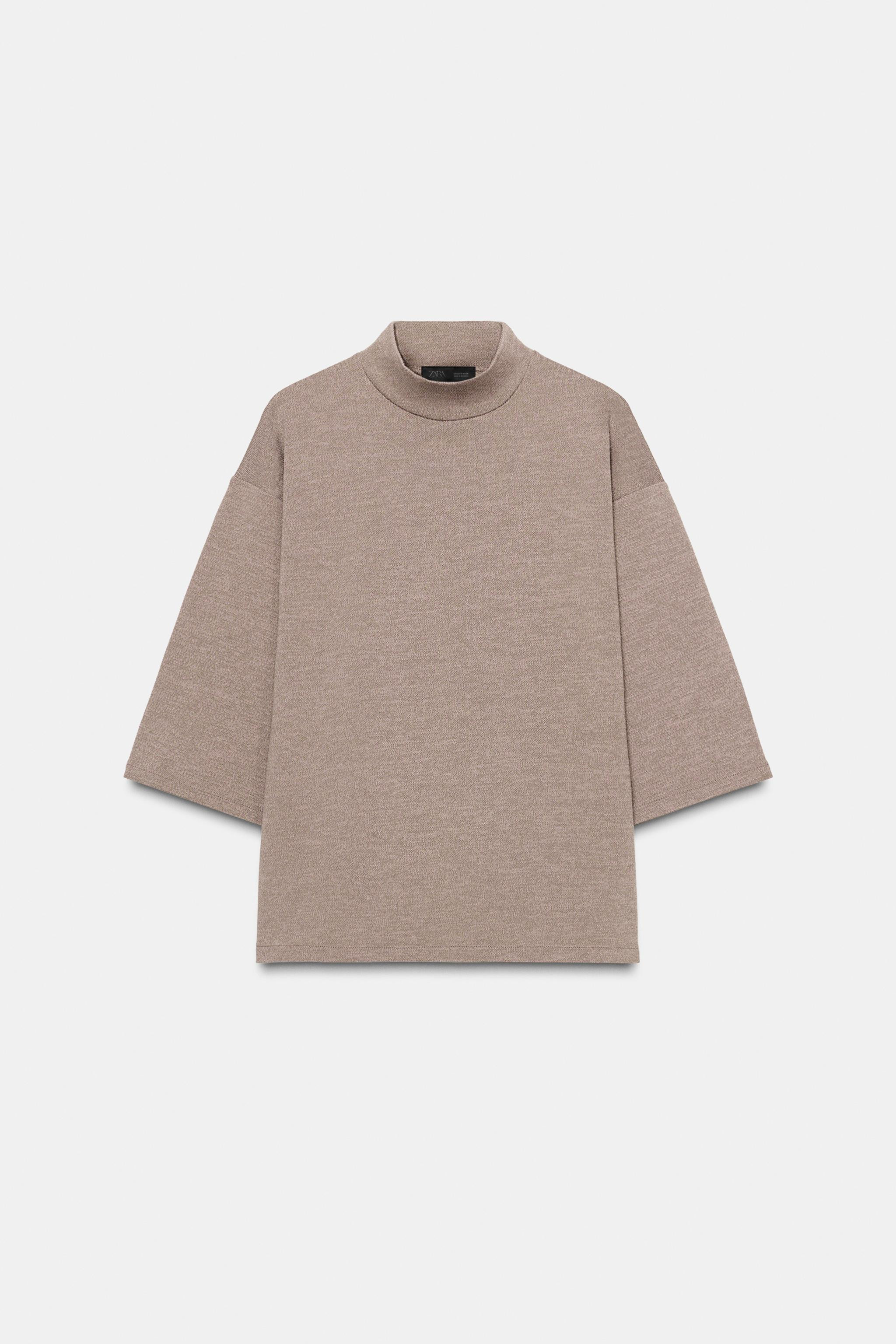 PIQUÉ MOCK NECK T-SHIRT | Zara US
