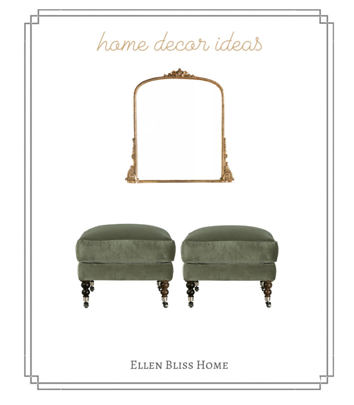 Home decor ideas, mirror and velvet green ottomans

#LTKstyletip #LTKhome #LTKFind