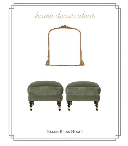 Home decor ideas, mirror and velvet green ottomans

#LTKstyletip #LTKhome #LTKFind