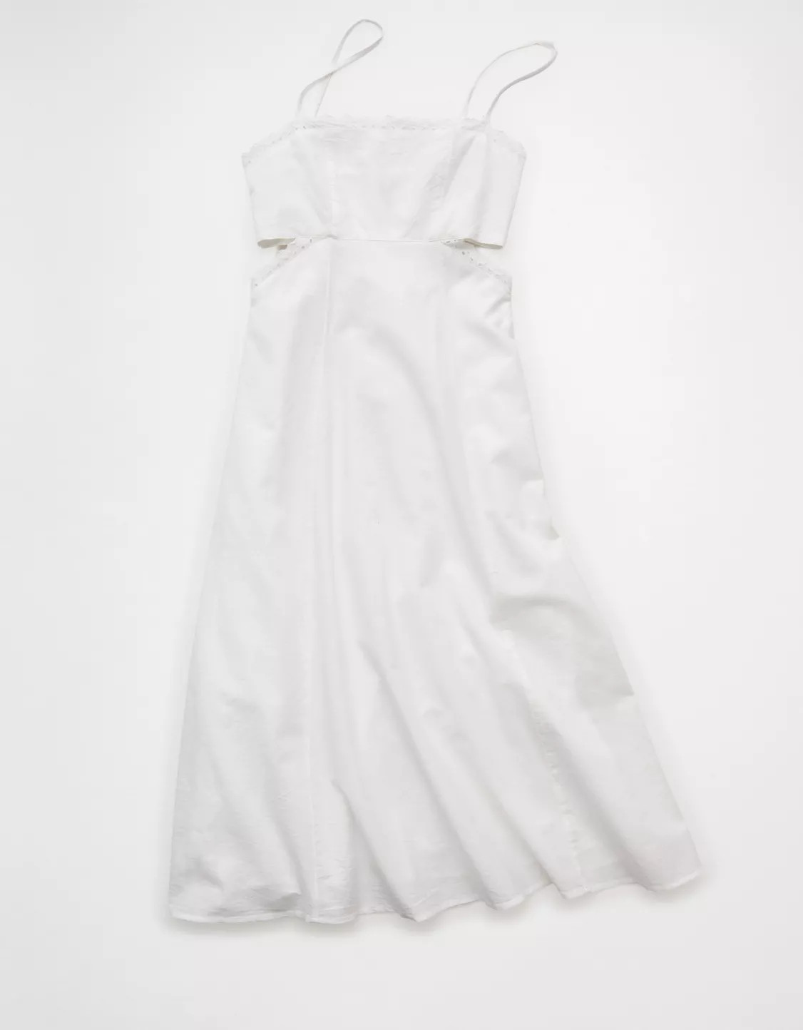 AE Babydoll Square Neck Cutout Midi Dress | American Eagle Outfitters (US & CA)