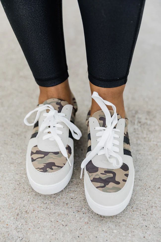 Stella Green Camo Lace Up Sneakers | The Pink Lily Boutique