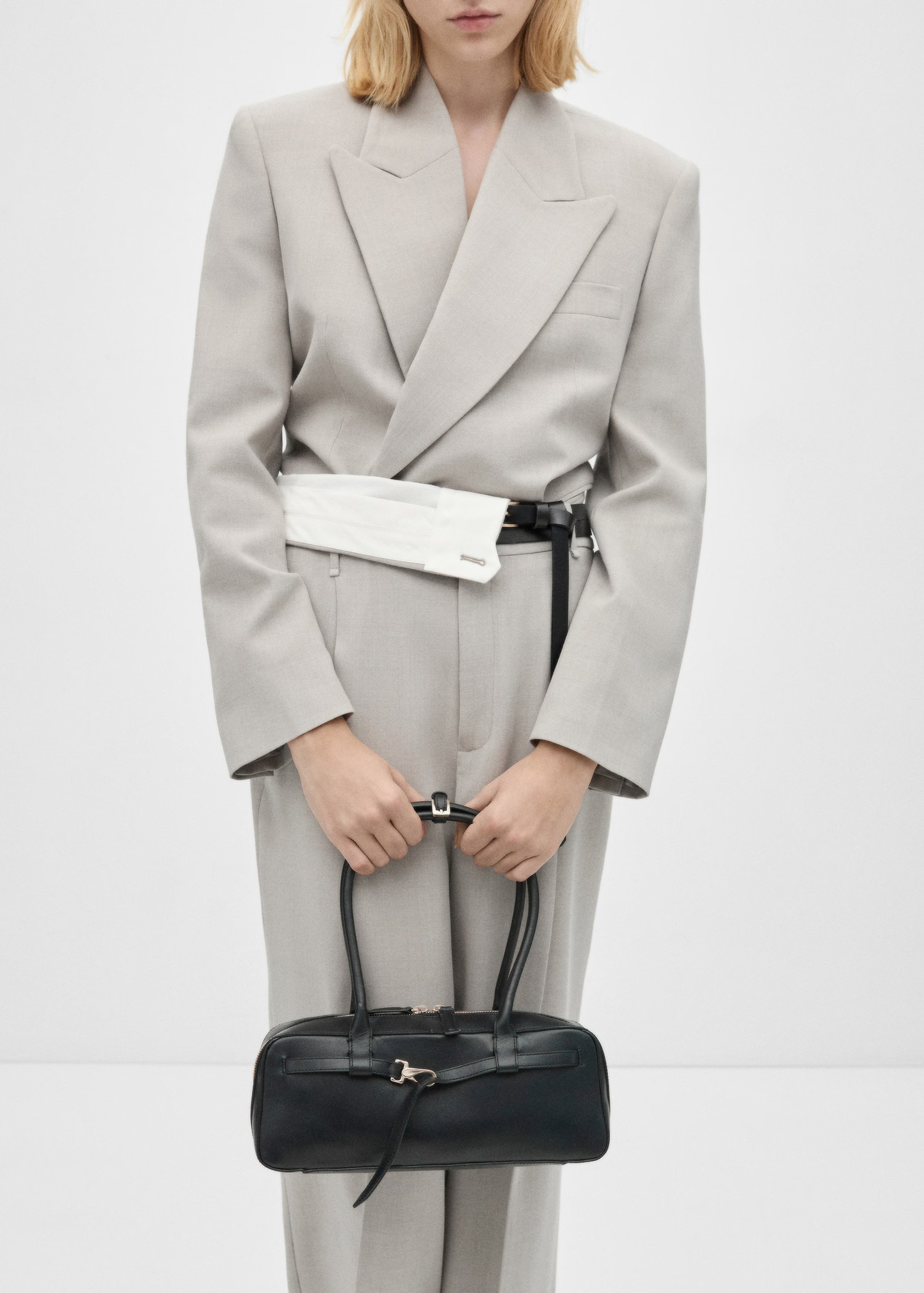 100% leather shopper back with buckle - Women | MANGO USA | Mango (US/MX/AU)