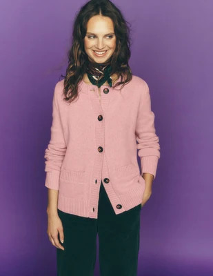Boden Women's Marta Merino Wool Cardigan in Pink | Size XL | Boden (US)