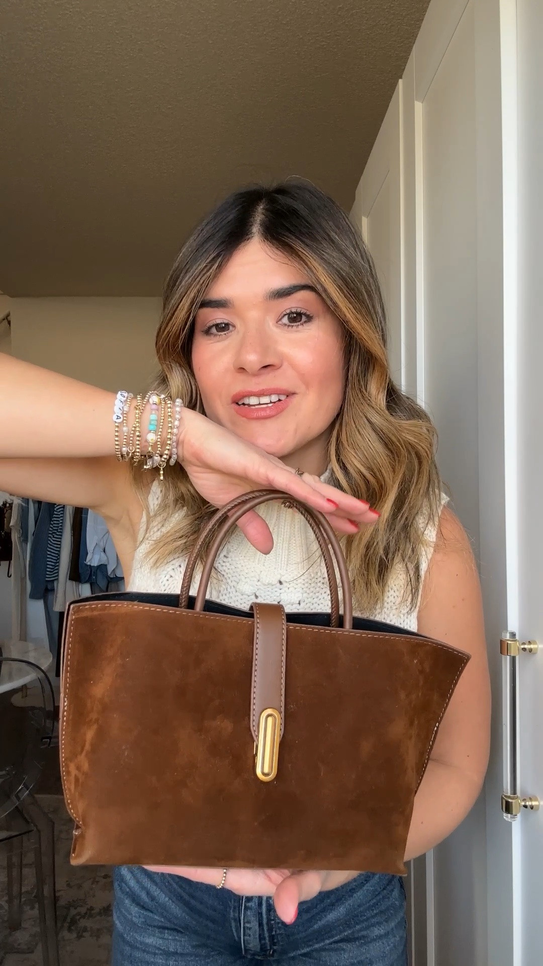 Outfit check ft. The prettiest Amazon top! It looks just like th free people one for a fraction of the price! 
This bag that you girls love so much is finally back in stock and available in so many colors!!!
Top size small
Jeans size 25regulsr

#LTKootd #LTKstorytime #LTKgrwm
